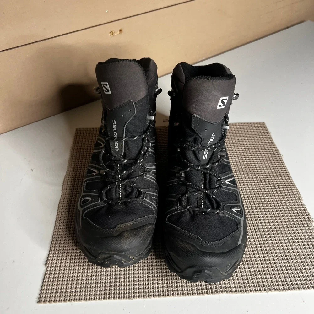 Salomon X Ultra 3 Mid GTX Hiking Boots Black Grey Gore-Tex 370770 Mens 8.5